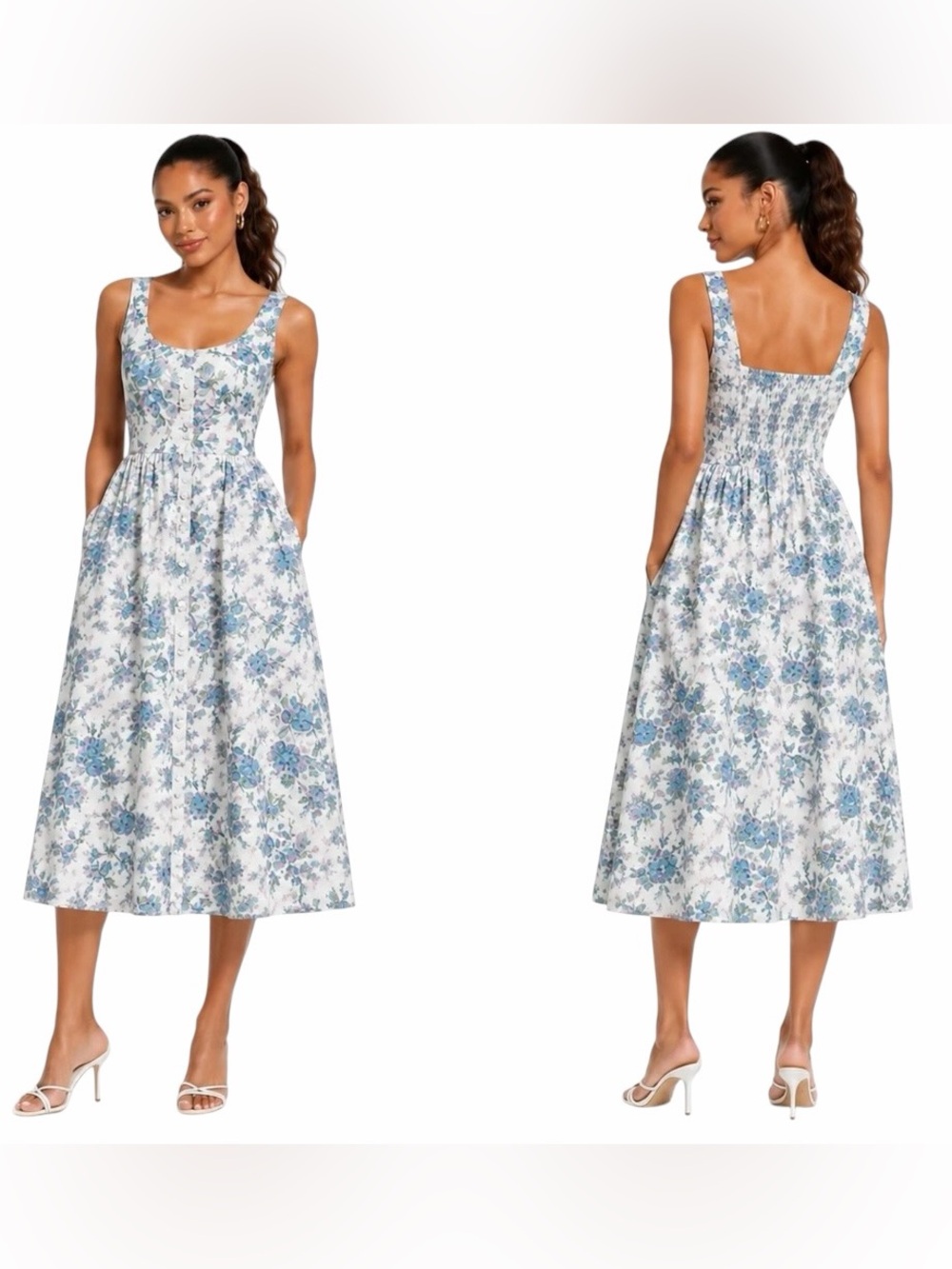 Crew English Garden Floral Print Button Front Midi
Cottagecore Dress 6